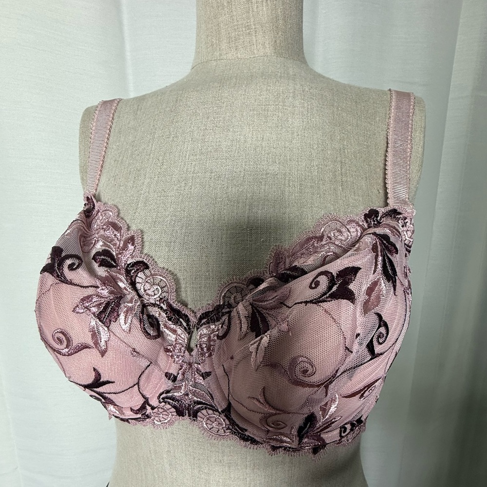 SOMA lace purple /pink  lightly padded bra 36DD